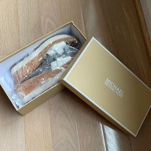 Michael Kors wedge sandals Warren Platform Optic White leather / cork